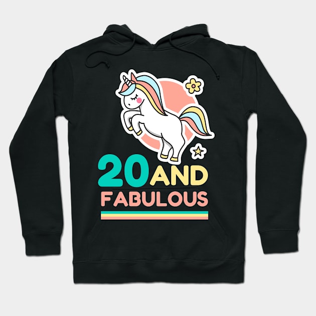 Unicorn Birthday 20 And Fabulous Hoodie by Funkrafstik